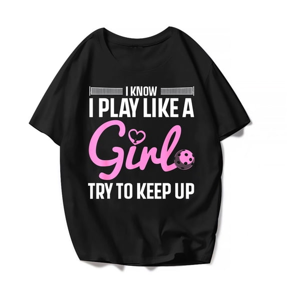 Women Pickleball T-Shirt Casual Piackleball Player Lover Graphics Shirts Short Sleeve Tops Summer Gift Tee Black 3X-Large