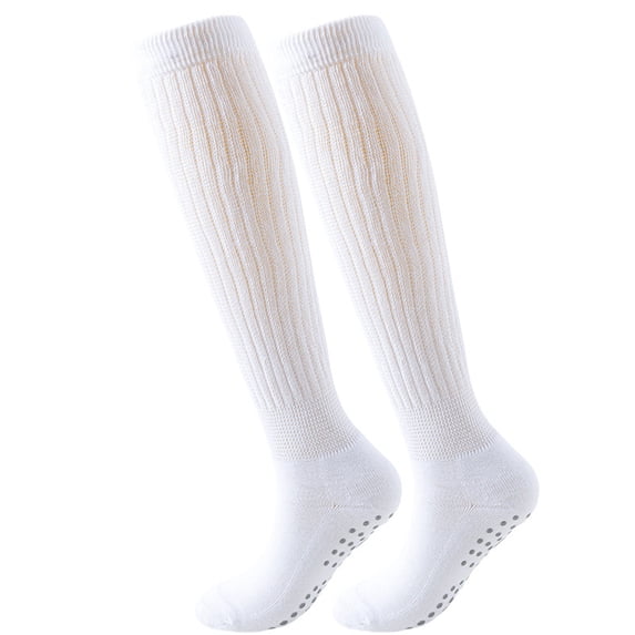 Women Pilates Socks Non Yoga Athletic Casual Footwear Solid Color Hosiery Comfortable Daily Socks White