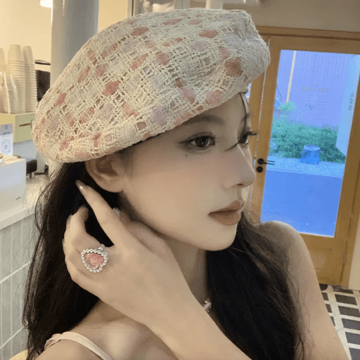 YOUSNH Women Fashion Sparkling Sequins Beret Colorful Cap
