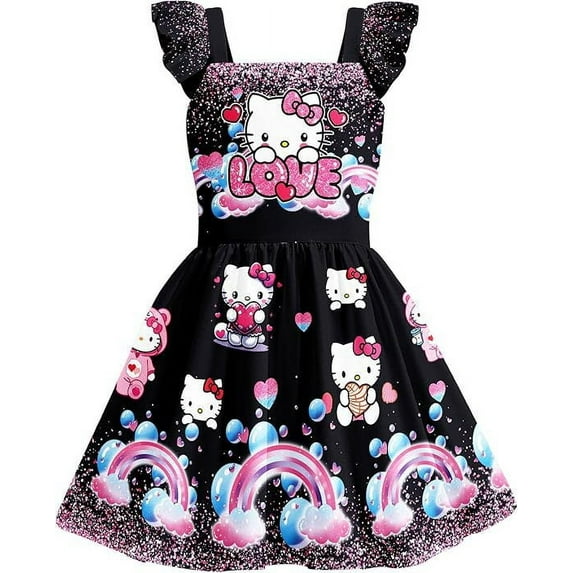 Women Pink Cute Funny 3D Print Princess Dress Square Neck TV Cartoon Casual Dress Birthday Gift
