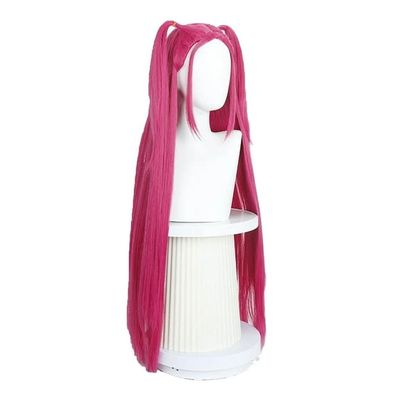 Women Pink Long Straight Wig 39 Inches for Cosplay Costume Wig Halloween Party