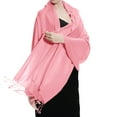 thumbnail image 1 of TZ Promise Women Pink Pashmina Shawl and Wrap Soft Solid Color Scarf with Fringes, 1 of 5