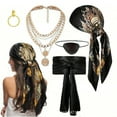 thumbnail image 1 of Women Pirate Costume Accessories Set for Men Pirate Head Scarf Necklace Earring Dress Accessories Cosplay Party Renaissance, 1 of 5