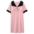 thumbnail image 1 of Women Pjs Night Gowns for Women Super Soft Pajamas for Women Ladies' Solid Color Plus Size Home Clothes with Chest Pads Short Sleeved Nightgown, 1 of 6