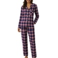 thumbnail image 1 of Women Pjs Sets Soft Pajamas Women Plaid Long Sleeve Sleepwear Button down Loungewear Womens Two Piece Pajama Set Outfits for Women L, 1 of 4