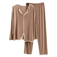 thumbnail image 1 of Women Pjs Sets Womens Soft Pajamas Sets Long Sleeve Sleepwear Crew Neck Loungewear Womens Lounge Wear 2 Piece Set Wedding Gifts L, 1 of 5