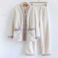 thumbnail image 1 of Women Pjs Soft Womens Pajama Sets Super Soft Pajamas for Women Womens Solid Color Thick Flannel Warm and Casual Home Clothes Pajama Set, 1 of 4