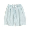 thumbnail image 1 of Women Plaid Casual Shorts Cloud Cotton Color Block Wide Leg Lounge Shorts, 1 of 3
