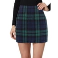 thumbnail image 1 of Women Plaid Mini Skirt High Waist Bodycon A Line Skirts Vintage Tartan Wool Pencil Short Skirt 90s Streetwear, 1 of 4