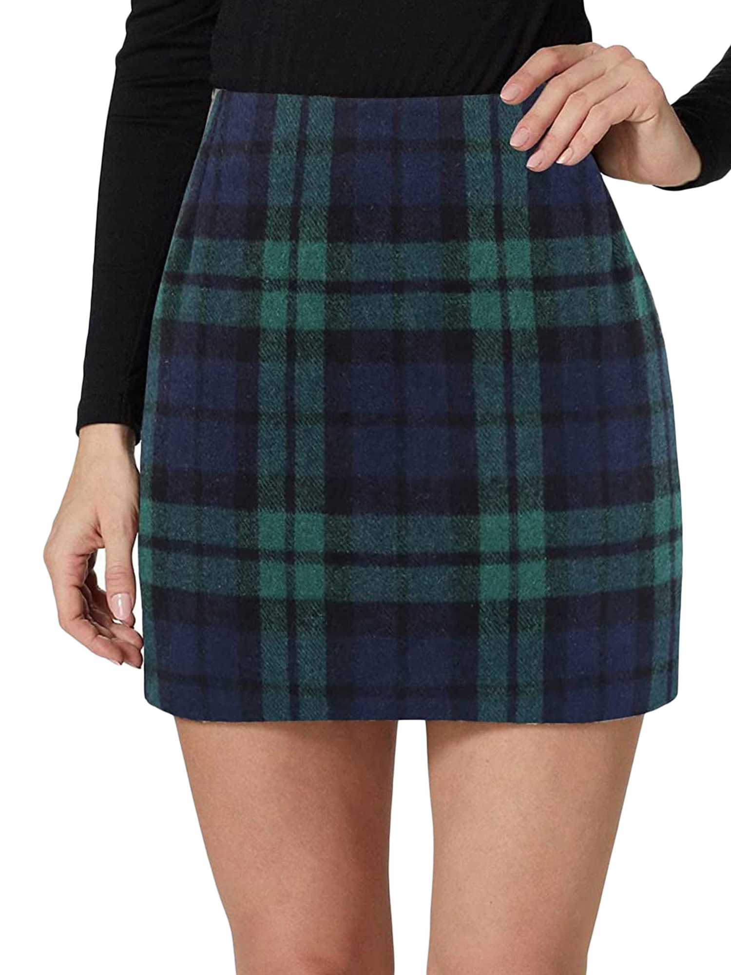 Women Plaid Mini Skirt High Waist Bodycon A Line Skirts Vintage Tartan 