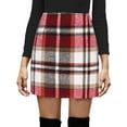 thumbnail image 1 of Women Plaid Mini Skirt High Waist Bodycon A Line Skirts Vintage Tartan Wool Pencil Short Skirt 90s Streetwear, 1 of 5