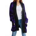 thumbnail image 1 of ZXSXSY Women Plaid Printed Open Front Pockets Long Sleeve Winter Sweater Cardigan, 1 of 8