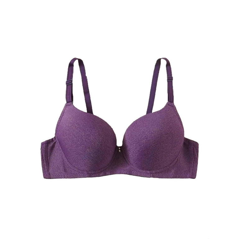 Women Plain A Piece Purple Bras & Bralettes XL