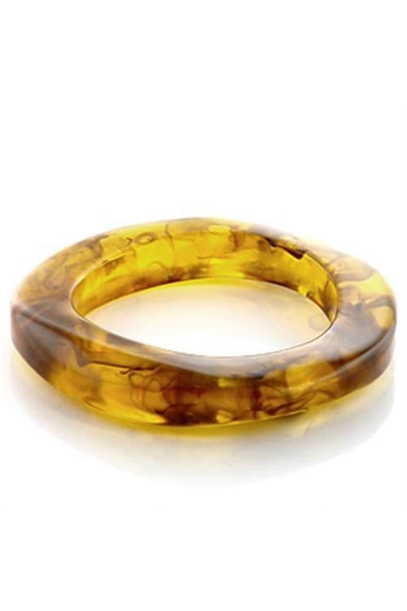 Women Plastic Bangle with Synthetic in Amber - 7 in.