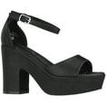 thumbnail image 1 of Women Platform Chunky Heeled Sandals Ankle Strap Sexy Open Toe Heels Chunky Block Platform Wedge Sandals, 1 of 5