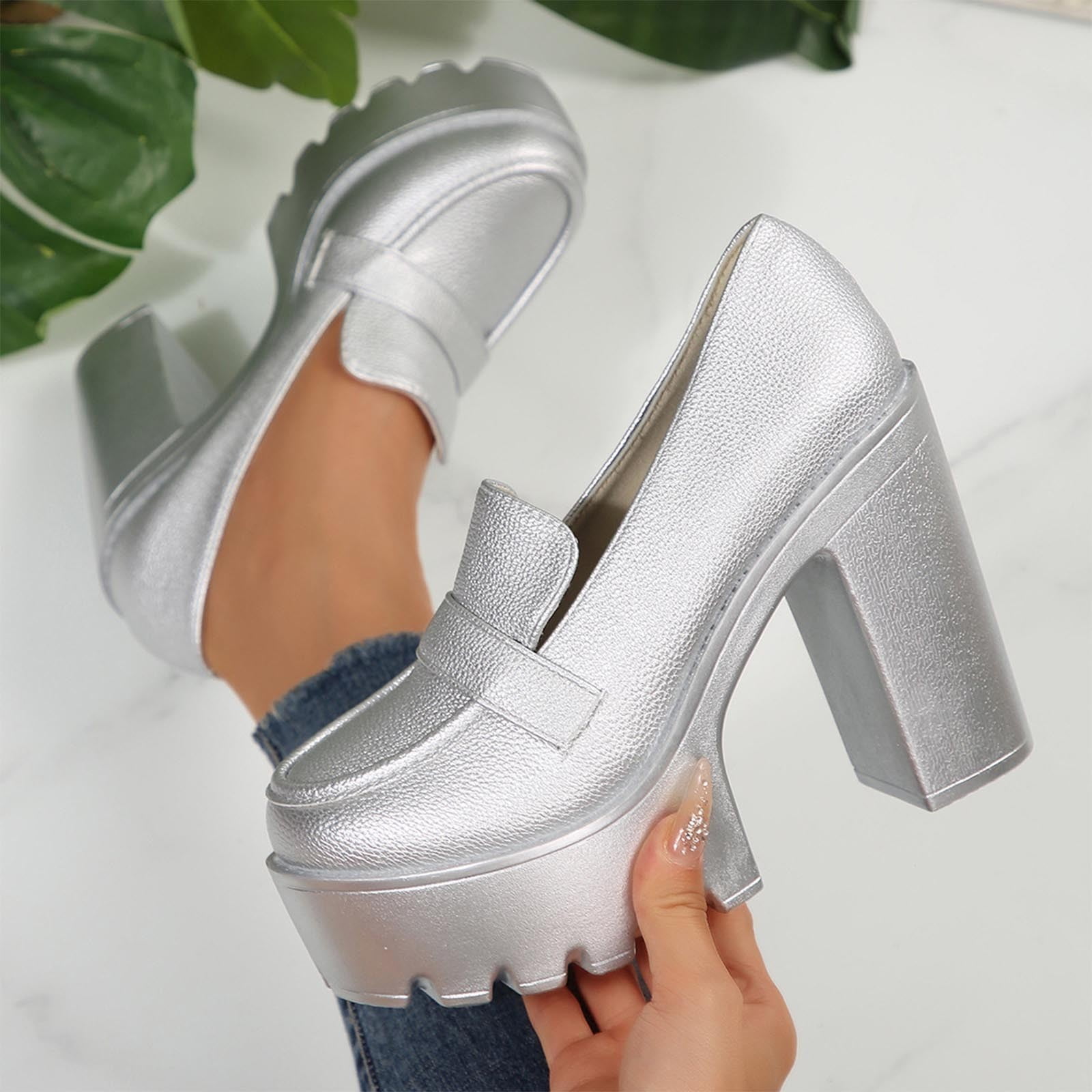 silver dress shoes with block heel Silver Grey Floral Block Heel Sandal Set with Evening Clutch