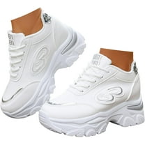 Women Platform Fashion Sneaker Shoes for Women Lace Up Comfortable anti slip foot arch pad Wedge Sneakers Outdoor Casual Tennis Walking Running Workout Athletic Sports Shoes