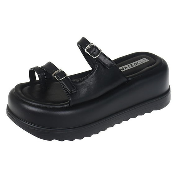 Women Platform Sandals Adjustable Buckle Sandals Non Slip Durable Slippers Comfortable Flatform Slides Ladies Slide Sandals for Home Outdoor , 39