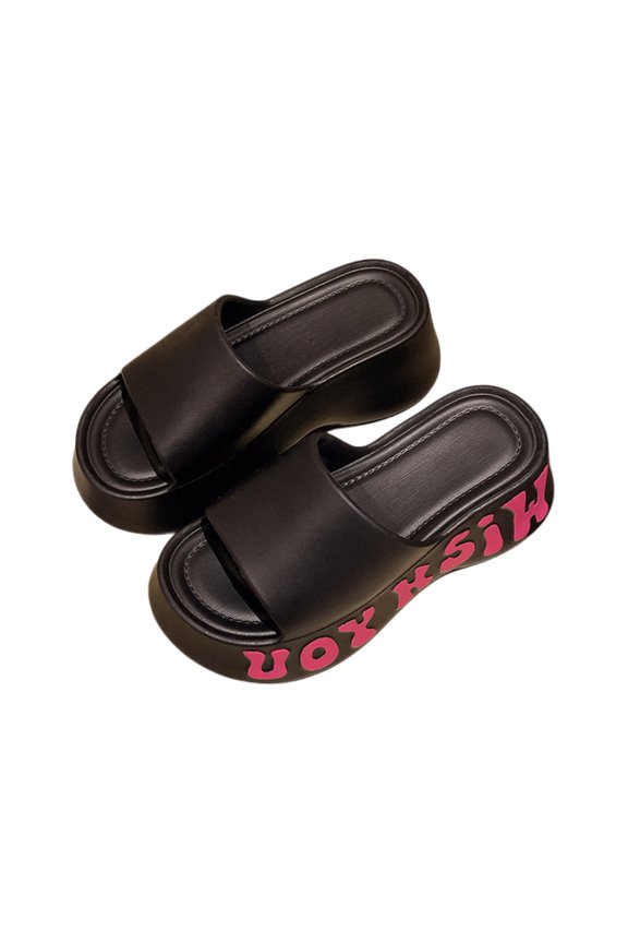 Women Platform Slide Sandals Thick Sole Slip On Open Toe Casual Lightweight Chunky Summer Slides