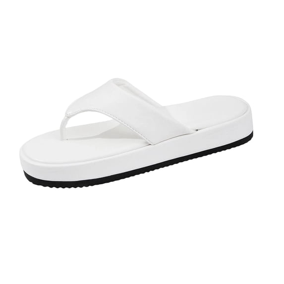 Women Platform Thong Sandal Trendy Faux Leather Yoga Mat Comfortable Walking Cushion Sandals Slip On Indoor Outdoor