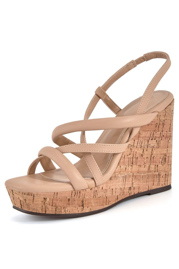 Women Platform Wedge Sandals Cork Slingback Wedges Espadrilles Heels Summer Shoes