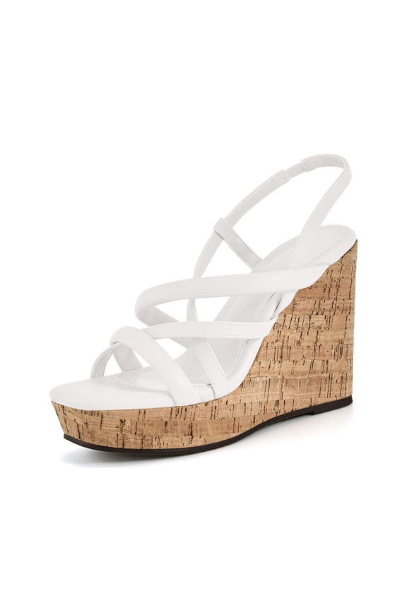 Women Platform Wedge Sandals Cork Slingback Wedges Espadrilles Heels Summer Shoes