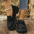 thumbnail image 1 of Women Platforms Suede Loafers Leopard Print Bow Shoes Lug Sole Chunky Heels Round Toe Elegant Loafer Womens Wide Width Comfortable Non- Business Casual Work Dr, 1 of 5