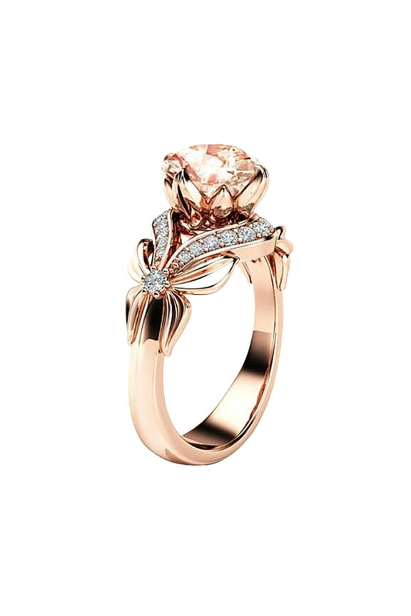 Women Platinum Statement Ring Stacking Rings For Women Sterling Silver Toe Rings Sterling Silver Gold Bow Ring For Women Copper Plated Rose Gold Zircon Ring