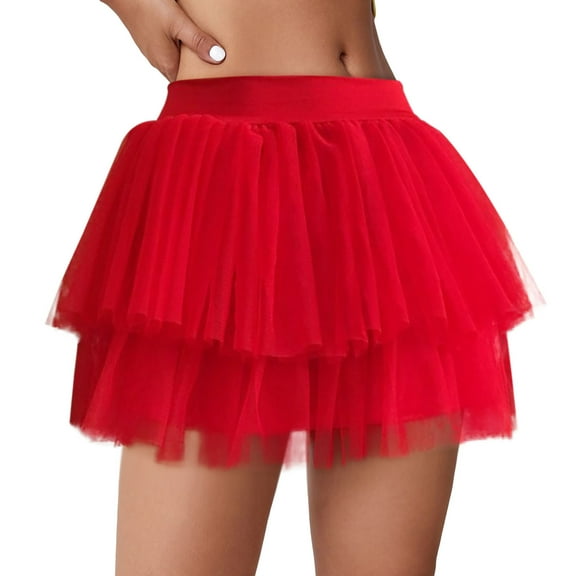 Women Pleated A Line Mesh Bustier Performance Tutu Princess Skirt Breathable Comfortable