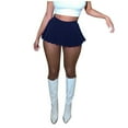 thumbnail image 1 of Huowey Women Pleated Mini Skirts Solid Color Fashion High Waist A-Line Classic Casual Tennis Skater Skirt School Uniform Athletic Stylish Cozy Short Skorts Casual Streetwear Outfits, 1 of 4