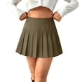 thumbnail image 1 of Women Pleated Skirt High Waisted A-Line Short Basic Skirt School Uniform Cheerleader Skirts Skater Skirt, 1 of 6