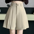thumbnail image 1 of Women Pleated Skirts with Shorts Elastic Waist Uniform Plus Size Tennis Casual Skirt Beige Xxl, 1 of 6