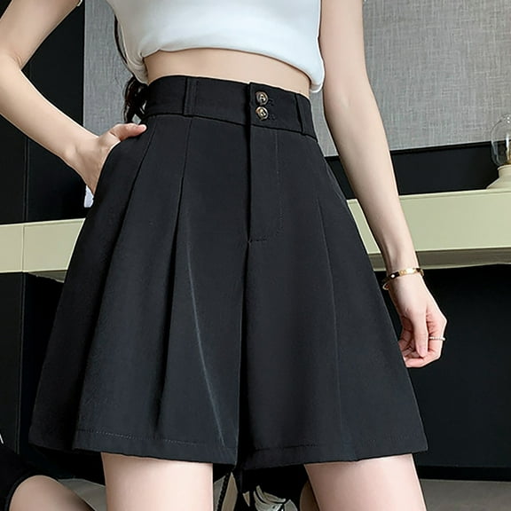 Women Pleated Skirts with Shorts Elastic Waist Uniform Plus Size Tennis Casual Skirt Black 4Xl