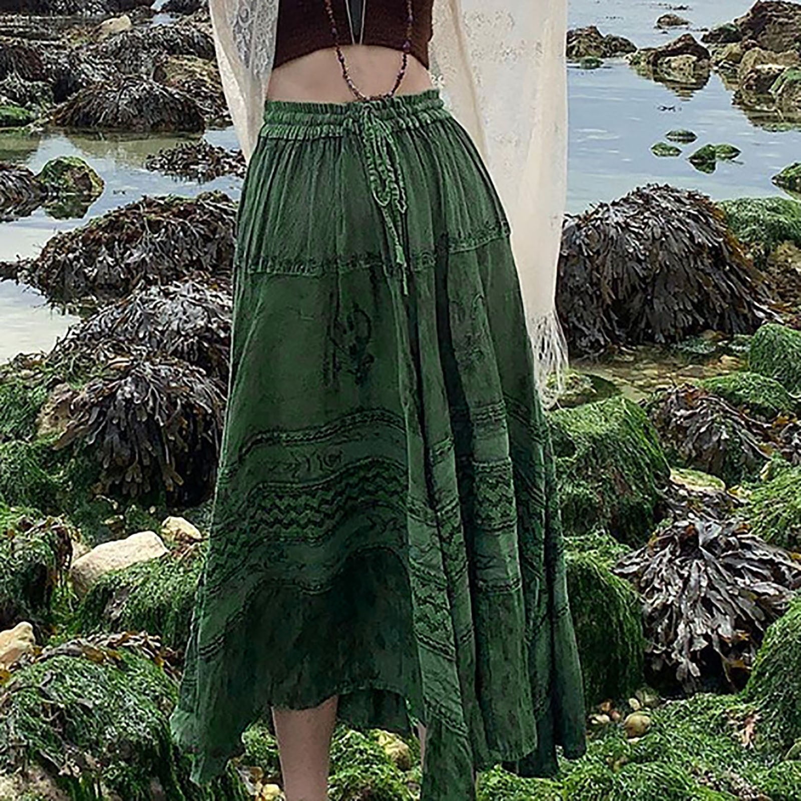Women Pleated Womens skirts lined with pockets,Long flowy maxi skirts