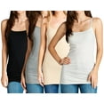 thumbnail image 1 of Women & Plus Basic Cami with Adjustable Spaghetti Straps Layering Tank Top (4PK: BLACK/H GREY/TAUPE/OATMEAL, M), 1 of 4