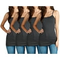 thumbnail image 1 of Women & Plus Basic Cami with Adjustable Spaghetti Straps Layering Tank Top (4PK: CHARCOAL/CHARCOAL/CHARCOAL/CHARCOAL, M), 1 of 4