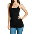 thumbnail image 1 of Women & Plus Basic Cami with Adjustable Spaghetti Straps Layering Tank Top (BLACK, S), 1 of 4