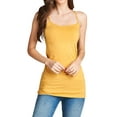 thumbnail image 1 of Women & Plus Basic Cami with Adjustable Spaghetti Straps Layering Tank Top (GOLD MUSTARD, XXX-Large), 1 of 4