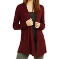 thumbnail image 1 of Women & Plus Classic Open Front Rayon Drape Lightweight Cardigan, 1 of 3