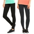 thumbnail image 1 of Women & Plus Cotton High Waist Full Length Cotton Workout Leggings (BLACK/CHARCOAL, 1XL), 1 of 1