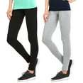 thumbnail image 1 of Women & Plus Cotton High Waist Full Length Cotton Workout Leggings (BLACK/H GREY, S), 1 of 1