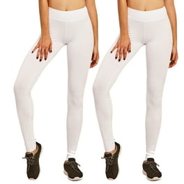 White Mark Women's Plus Size Pack of 2 Solid Color Leggings