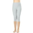 thumbnail image 1 of Women & Plus Essential Basic Cotton Spandex Stretch Below Knee Length 15" Leggings (GREY MIST, 3X), 1 of 4