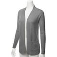 thumbnail image 1 of TheLovely Women & Plus Open Front Drape Classic Knit Cardigan With Pockets, 1 of 3