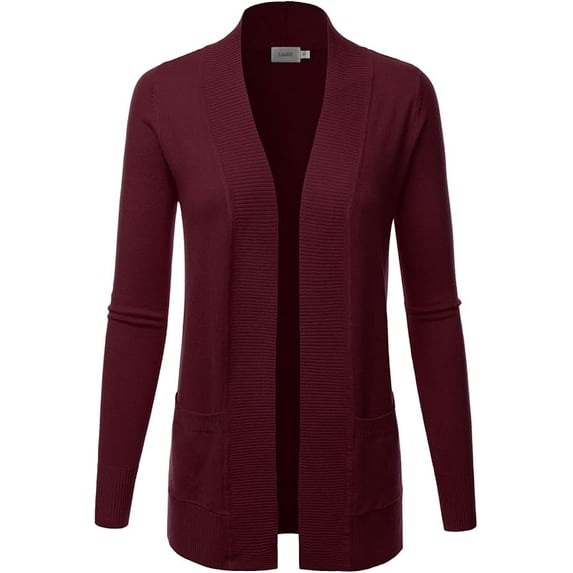 TheLovely Women & Plus Open Front Drape Classic Knit Cardigan With Pockets