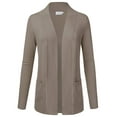 thumbnail image 1 of Women & Plus Open Front Knit Long Sleeve Pockets Sweater Cardigan, 1 of 4