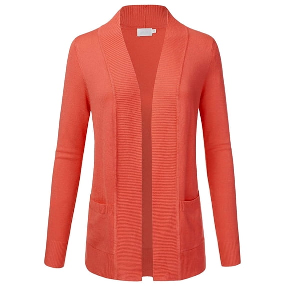 Women & Plus Open Front Knit Long Sleeve Pockets Sweater Cardigan