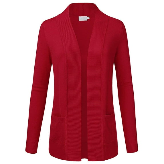 Women & Plus Open Front Knit Long Sleeve Pockets Sweater Cardigan