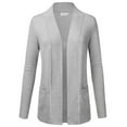 thumbnail image 1 of Women & Plus Open Front Knit Long Sleeve Pockets Sweater Cardigan, 1 of 4