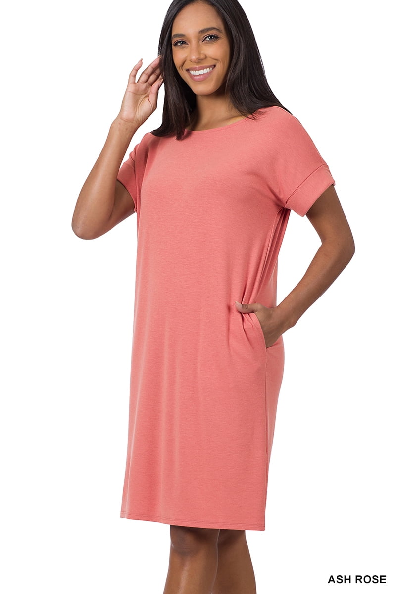 Womens knee length t shirt on sale dress